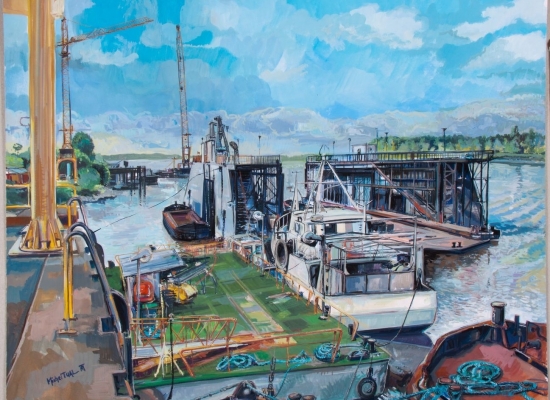 michel-tual-peinture-chantier-du-port-autonome-Le-Pellerin