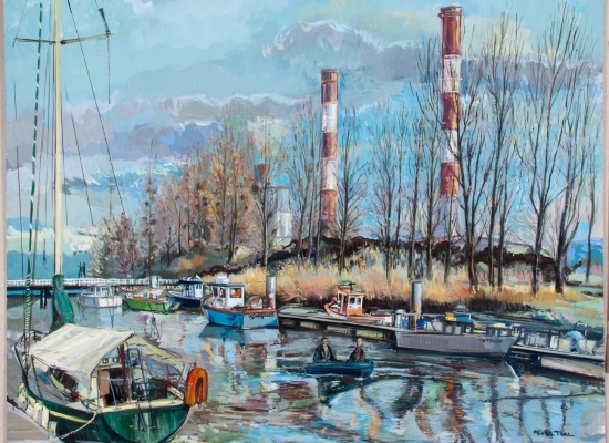 michel-tual-peinture-le-port-de-Cordemais