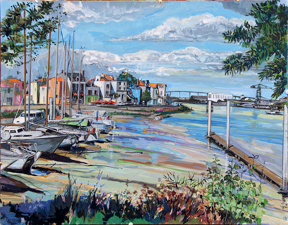 Peinture Le port de Trentemoult - Michel Tual