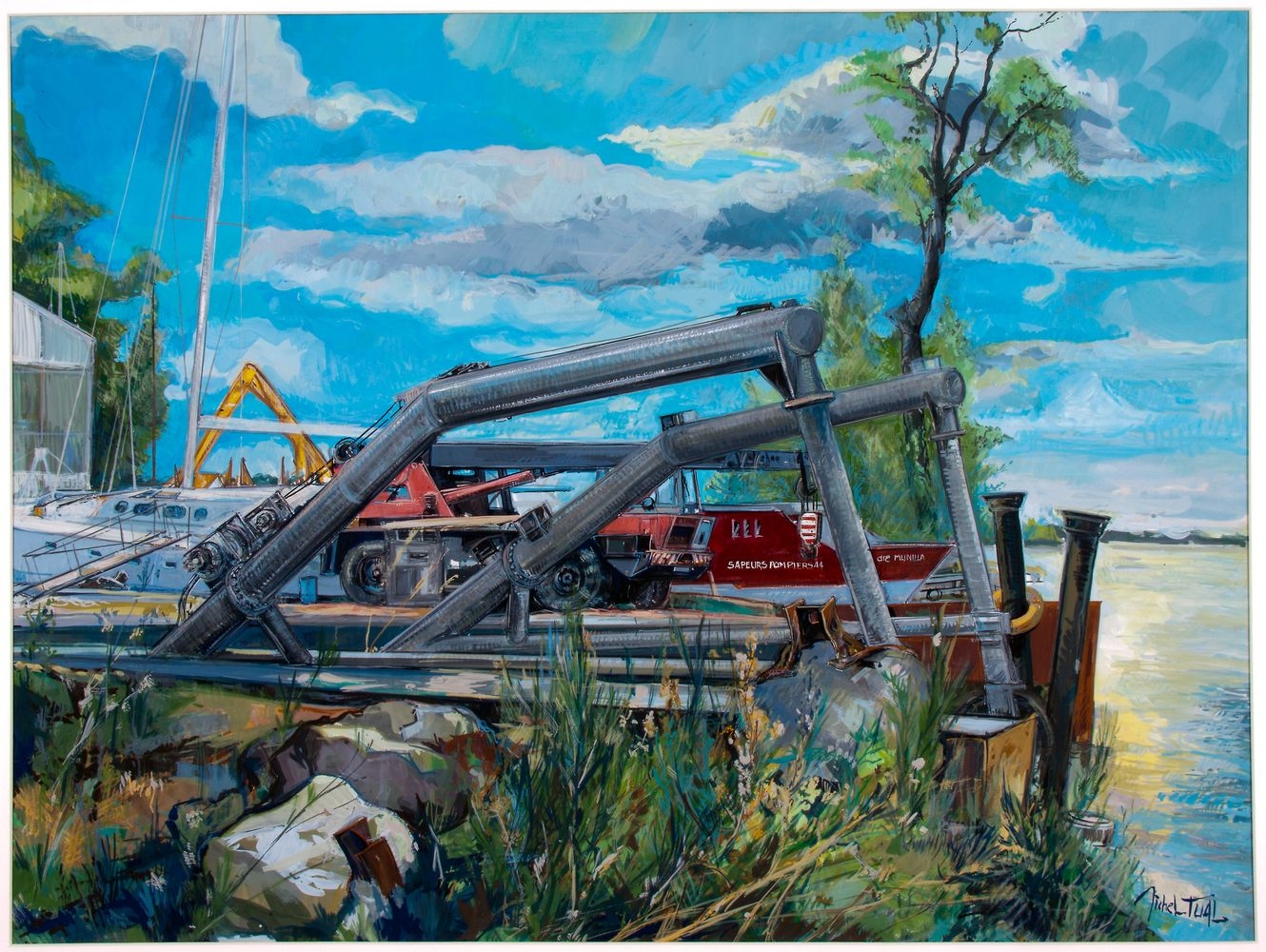 Peinture Port Lavigne le chariot - Michel Tual