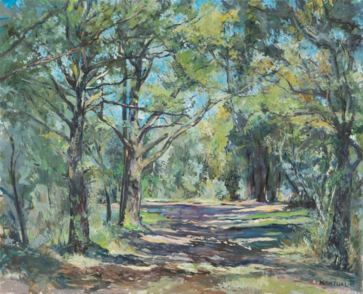 Peinture Forêt de la Pierre Attelée - Michel Tual